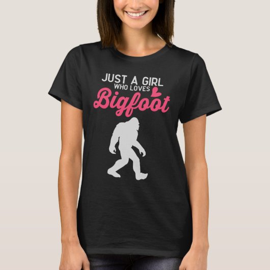 T-shirt Juste Une Fille Qui Aime Bigfoot (Devant)