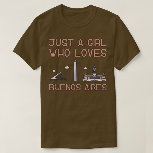 T-shirt Juste une fille qui aime Buenos Aires (Design devant)