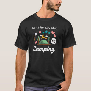 T-shirt Juste Une Fille Qui Aime Camping Cute Woods Smores