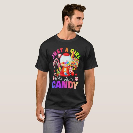 T-shirt Juste Une Fille Qui Aime Candy Lollipop Sweet Test (Devant entier)