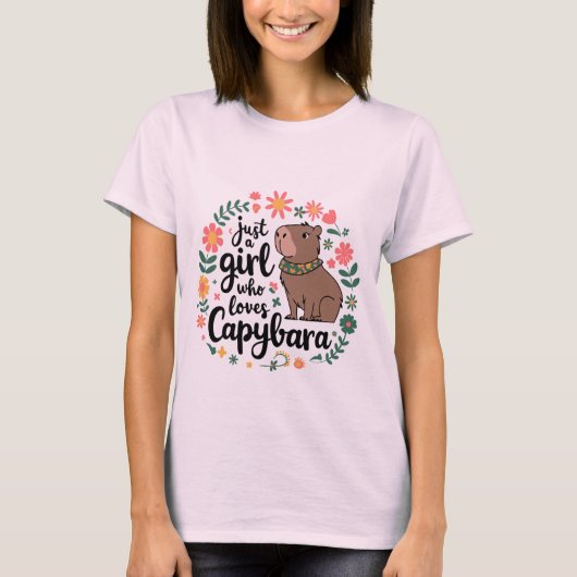 T-shirt Juste une fille qui aime Capybara (Devant)