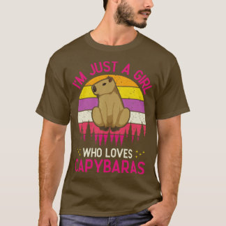 T-shirt Juste Une Fille Qui Aime Capybaras Drôle Rodent Ca