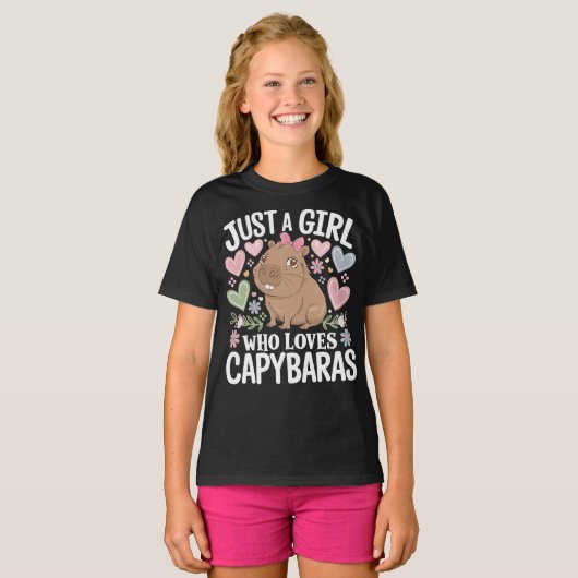 T-shirt Juste une fille qui aime Capybaras femmes Rodentes (Devant entier)