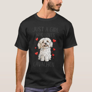 T-shirt Juste une fille qui aime Cavachon drôle de chien C