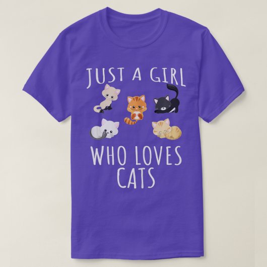 T-shirt Juste une fille qui aime Chats - Drôle Kitten (Design devant)
