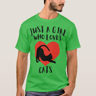 T-shirt Juste Une Fille Qui Aime Chats Noir Chat Mignonne