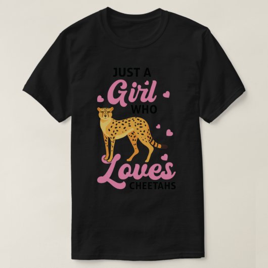 T-shirt Juste une fille qui aime Cheetahs Cheetah (Design devant)