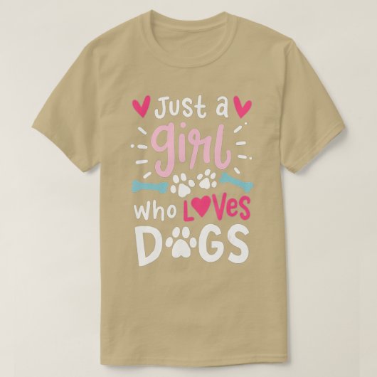 T-shirt Juste une fille qui aime Chiens Drôle cadeau pour (Design devant)