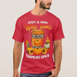 T-shirt Juste Une Fille Qui Aime Citrouille Épice Leopard