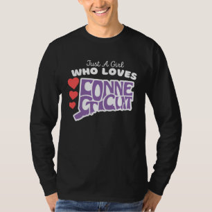 T-shirt Juste une fille qui aime Connecticut Jolies Fille