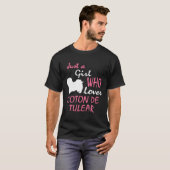 T-shirt Juste Une Fille Qui Aime Coton De Tulear Girl'S Te (Devant entier)