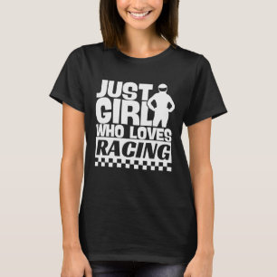 T-shirt Juste une fille qui aime courir la chemise, Racing