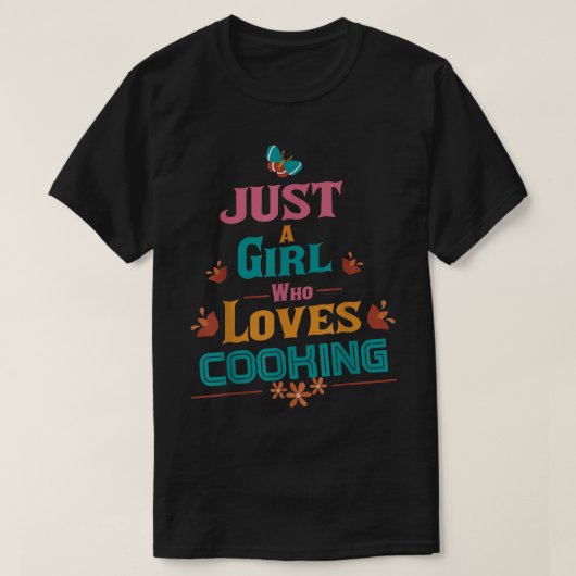 T-shirt juste une fille qui aime cuisiner489 (Design devant)