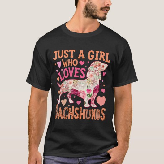 T-shirt Juste Une Fille Qui Aime Dachshund (Devant)