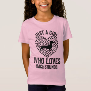 T-Shirt Juste une fille qui aime Dachshunds Amant Dachshun