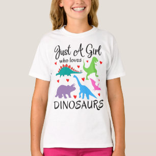 T-shirt Juste Une Fille Qui Aime Dinosaures Filles Amis Vo