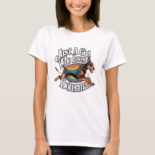 T-shirt Juste une fille qui aime Doberman