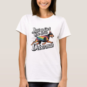 T-shirt Juste une fille qui aime Doberman