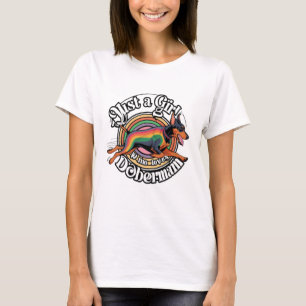 T-shirt Juste une fille qui aime Doberman