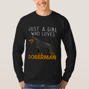 T-shirt Juste une fille qui aime Doberman 528