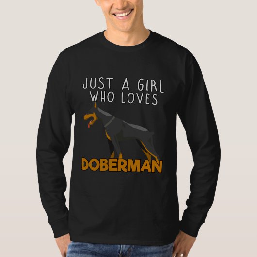 T-shirt Juste une fille qui aime Doberman 528 (Devant)