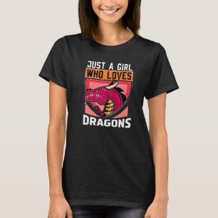 T-shirt Juste Une Fille Qui Aime Dragons Dragon Girl Drago