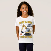 T-Shirt Juste une fille qui aime Excavateurs Rétro Excavat (Devant entier)