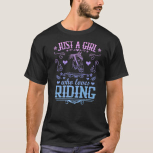 T-shirt Juste Une Fille Qui Aime Faire Du Cheval Équestre 