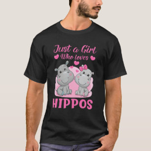 T-shirt Juste Une Fille Qui Aime Hippopotame Pour Les Fill