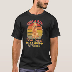 T-shirt Juste Une Fille Qui Aime Jésus Et Golden Retriever