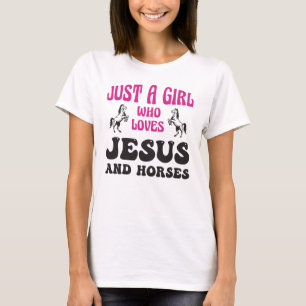 T-shirt Juste Une Fille Qui Aime Jésus Et Les Chevaux