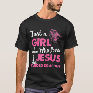 T-shirt Juste Une Fille Qui Aime Jésus Et Les Dragons Port