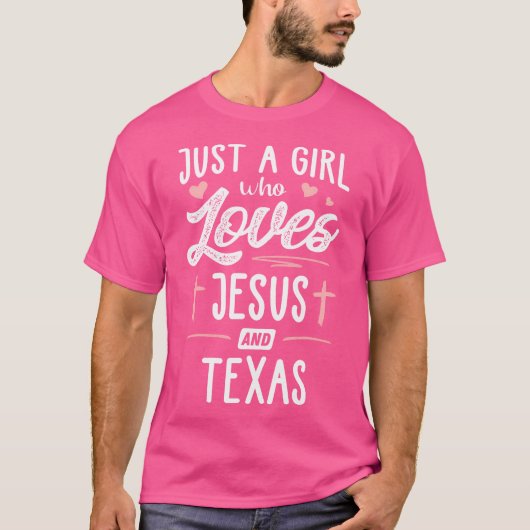 T-shirt Juste Une Fille Qui Aime Jésus Et Texas Cadeaux Fe (Devant)