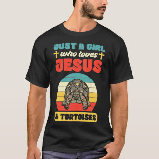 T-shirt Juste une fille qui aime Jésus et Tortoises Drôle