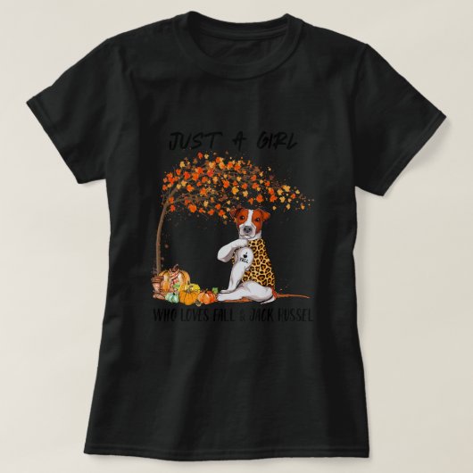 T-shirt Juste Une Fille Qui Aime La Chute Et Jack Russel L (Design devant)