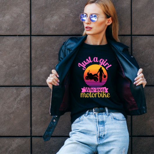 T-shirt Juste une fille qui aime la moto