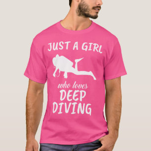 T-shirt Juste Une Fille Qui Aime La Plongée Sous-Marine