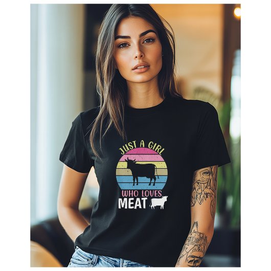 T-shirt Juste une fille qui aime la viande Carnivore régim