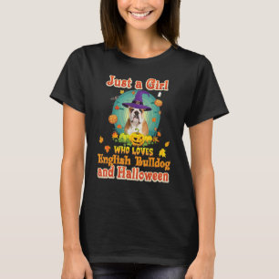 T-shirt Juste Une Fille Qui Aime L'Anglais Chien À Chien E