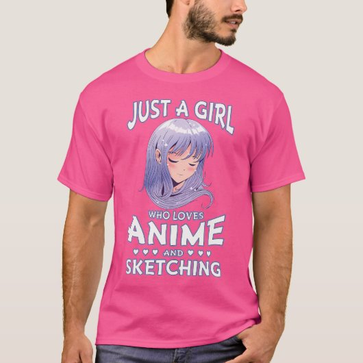 T-shirt Juste Une Fille Qui Aime L'Anime Et L'Ado Qui Croq (Devant)