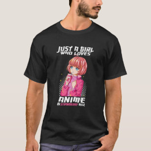 T-shirt Juste Une Fille Qui Aime L'Anime Et Le Lait De Fra