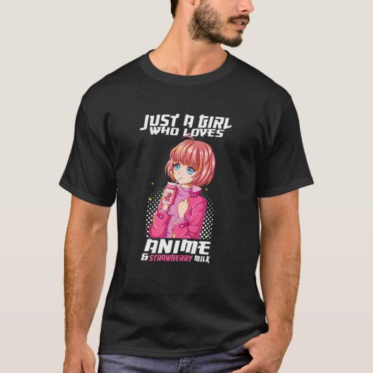 T-shirt Juste Une Fille Qui Aime L'Anime Et Le Lait De Fra (Devant)