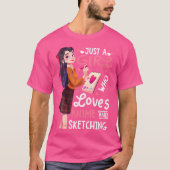 T-shirt Juste Une Fille Qui Aime L'Anime Et Le Sketching P (Devant)