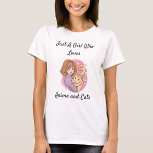 T-shirt Juste une fille qui aime l'Anime et les chats T-sh