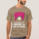 T-shirt Juste une fille qui aime l'Anime et l'esquisse drô (Devant)