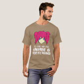 T-shirt Juste une fille qui aime l'Anime et l'esquisse drô (Devant entier)