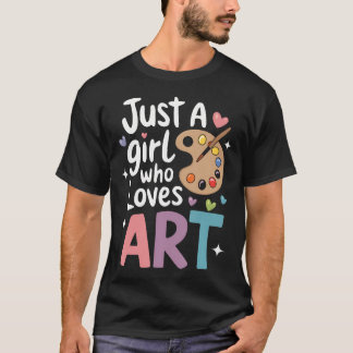 T-shirt Juste une fille qui aime l'art Mignonne rentrée sc
