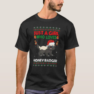 T-shirt Juste Une Fille Qui Aime Le Badger De Miel Qui Cor