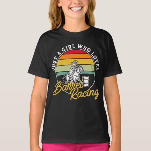 T-shirt Juste Une Fille Qui Aime Le Barrel Racing Cheval É (Devant)