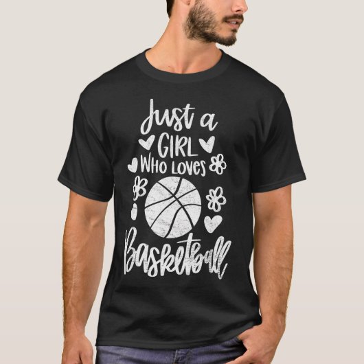 T-shirt Juste Une Fille Qui Aime Le Basket-Ball (Devant)